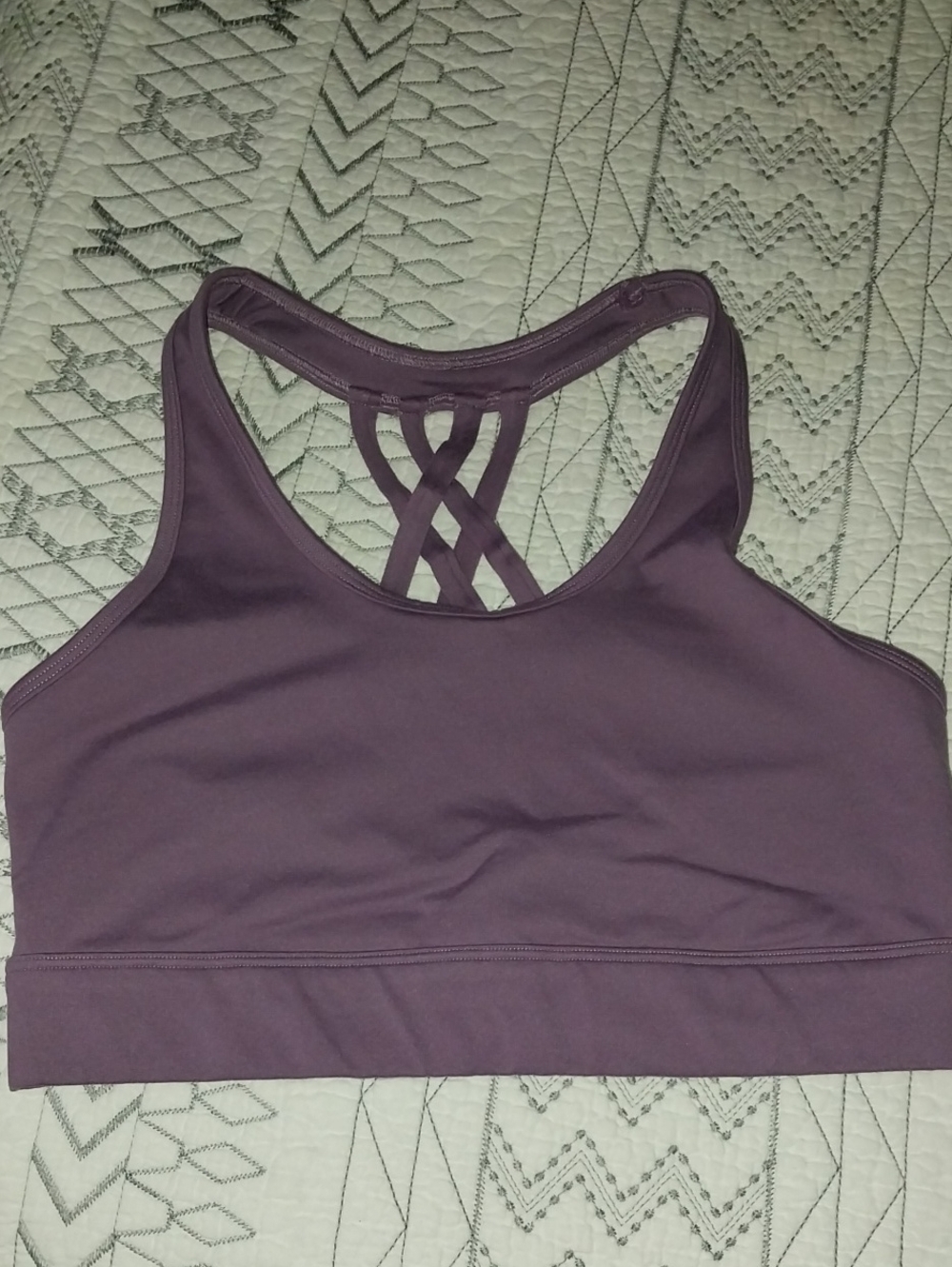 NWOT Bombshell Sportswear Plum Rival Crisscross Back Sports Bra - L